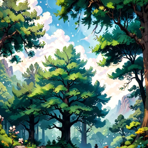 forests,forest landscape,forest,forest background,the forests,trees,pines,pine trees,fir forest,pine forest,tree tops,coniferous forest,cartoon forest,the forest,green forest,tree grove,forest glade,big trees,forest tree,mixed forest,Anime,Anime,Cartoon