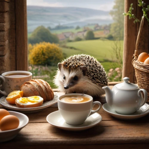 domesticated hedgehog,amur hedgehog,hedgehogs,hedgehogs hibernate,young hedgehog,hedgehog,breakfast table,breakfast hotel,garden breakfast,kopi luwak,coffee background,eggs in a basket,breakfast buffet,full breakfast,easter brunch,to have breakfast,coffee break,hedgehog child,breakfest,tea party cat,Photography,General,Natural