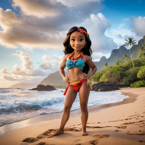 moana,polynesian girl,hula,lilo,aloha,luau,pocahontas,polynesian,digital compositing,mai tai,beach background,south pacific,candy island girl,believe in mermaids,bora-bora,the beach pearl,playmobil,hawaii,blue hawaii,tahiti,Photography,General,Cinematic