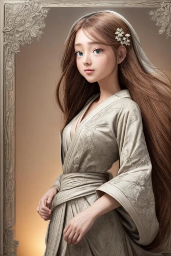 hanbok,female doll,oriental longhair,rapunzel,fantasy portrait,fairy tale character,mystical portrait of a girl,portrait background,oriental princess,painter doll,chinese art,girl in a historic way,world digital painting,princess anna,ao dai,romantic portrait,japanese doll,cloth doll,doll figure,girl in a long,Common,Common,Natural