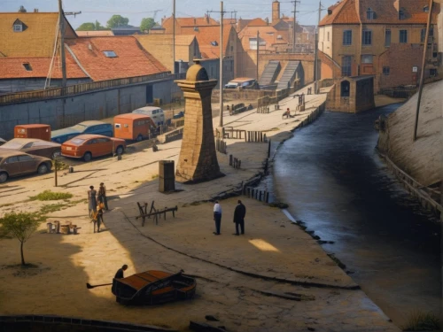 the cobbled streets,street scene,medieval street,rubjerg knude,narrow street,david bates,delft,luneburg,groseillier,grant wood,bamberg,hans boodt,andreas cross,landsberg,escher village,oberlo,speicherstadt,cobbles,cobblestones,village scene,Photography,General,Realistic