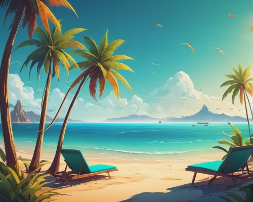 tropical beach,summer background,dream beach,tropical island,beach landscape,tropics,french digital background,tropical sea,landscape background,ocean background,paradise beach,tahiti,caribbean beach,tropical floral background,beach scenery,palmtrees,an island far away landscape,mountain beach,islands,sub-tropical,Art,Artistic Painting,Artistic Painting 20