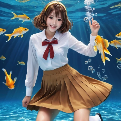 calyx-doctor fish white,underwater background,doctor fish,aquarium,the sea maid,anime japanese clothing,cube sea,otaru aquarium,school of fish,under the water,school skirt,kantai collection sailor,fish in water,mikuru asahina,under water,underwater world,nose doctor fish,aquarium fish,anime 3d,aqua studio,Photography,General,Realistic