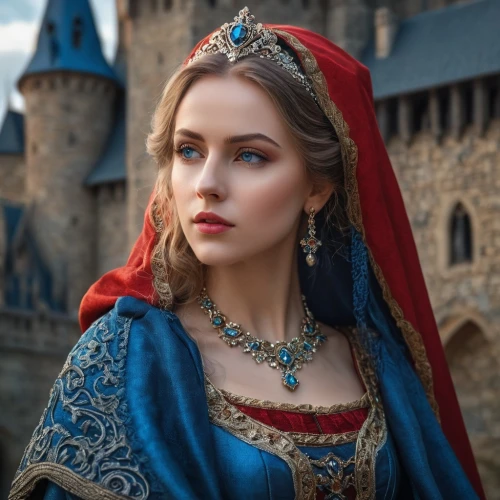 cinderella,tudor,elsa,fairy tale character,girl in a historic way,princess' earring,fairy tale,a princess,russian folk style,fantasy woman,celtic queen,camelot,rapunzel,enchanting,queen of hearts,regal,a fairy tale,fairy tales,red cape,fairytale,Photography,General,Fantasy