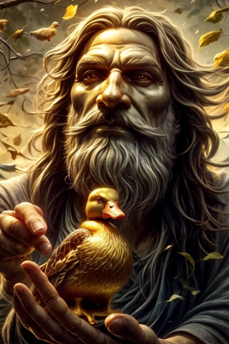 thorin,bard,autumn icon,archimedes,gryphon,sadhu,biblical narrative characters,fantasy portrait,fantasy art,god of the sea,fantasy picture,adler,version john the fisherman,dwarf sundheim,game illustration,birds gold,heroic fantasy,greek myth,druid,griffin