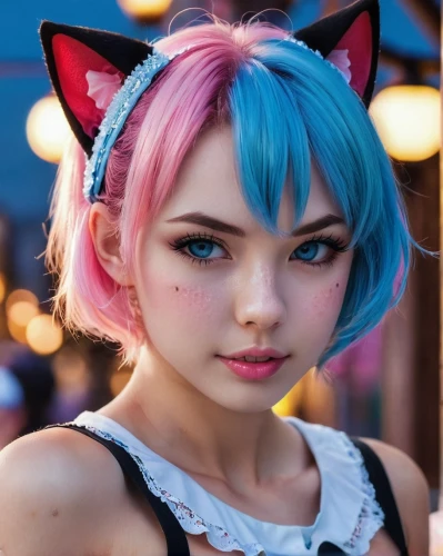 cat ears,heterochromia,anime girl,piko,harajuku,nyan,japanese kawaii,feline look,kawaii girl,kat,pink cat,cat kawaii,feline,kawaii,cute cat,cat eyes,miku,cat with blue eyes,hatsune miku,cat's eyes,Photography,General,Realistic