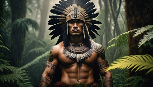 tribal chief,maori,aztec,native american,american indian,aboriginal,aborigine,the american indian,polynesian,tribal,indigenous,shamanic,indian headdress,amerindien,aboriginal australian,headdress,native,pachamama,shaman,cherokee,Illustration,Realistic Fantasy,Realistic Fantasy 44