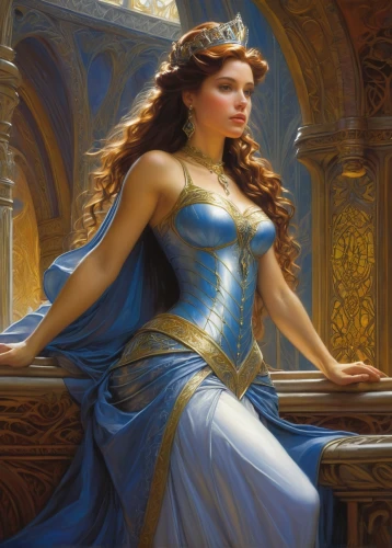 blue enchantress,heroic fantasy,celtic queen,priestess,fantasy portrait,fantasy art,fantasy woman,cleopatra,fantasy picture,sorceress,cybele,athena,artemisia,the enchantress,golden crown,zodiac sign libra,diadem,cinderella,libra,mystical portrait of a girl,Illustration,Realistic Fantasy,Realistic Fantasy 03