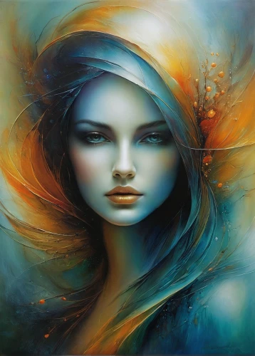 mystical portrait of a girl,fantasy art,faery,faerie,fantasy portrait,art painting,oil painting on canvas,world digital painting,antasy,dryad,boho art,blue enchantress,psyche,inner beauty,young woman,woman face,oil painting,virgo,fantasy picture,fantasy woman,Conceptual Art,Daily,Daily 32