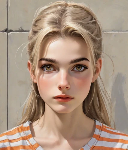 girl portrait,portrait of a girl,clementine,natural cosmetic,doll's facial features,portrait background,pupils,the girl's face,digital painting,realdoll,girl drawing,worried girl,illustrator,fantasy portrait,game illustration,blonde girl,mystical portrait of a girl,world digital painting,cinnamon girl,child girl,Digital Art,Comic