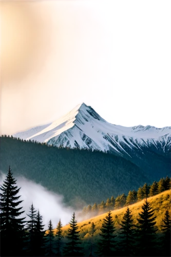 mountain scene,mountain landscape,landscape background,mountain sunrise,foggy mountain,mountainous landscape,mount hood,carpathians,mountain slope,mountain,mount scenery,mountain peak,temperate coniferous forest,mount saint helens,autumn mountains,mountains,stratovolcano,mitre peak,cascade mountain,foggy landscape,Illustration,Japanese style,Japanese Style 12