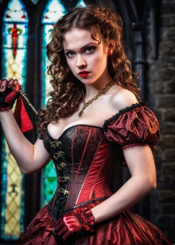 queen of hearts,gothic portrait,vampire woman,celtic queen,gothic woman,fairy tale character,tudor,red gown,victorian style,gothic fashion,red coat,lady in red,victorian lady,vampire lady,scarlet witch,elizabeth i,digital compositing,gothic dress,the victorian era,women's novels,Conceptual Art,Fantasy,Fantasy 26