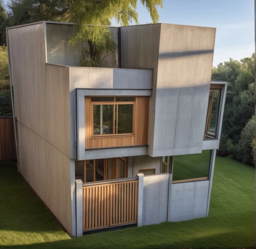 cubic house,dunes house,modern house,cube house,modern architecture,mid century house,metal cladding,3d rendering,house shape,corten steel,exposed concrete,contemporary,frame house,smart house,mid century modern,archidaily,eco-construction,timber house,inverted cottage,cube stilt houses,Photography,General,Realistic