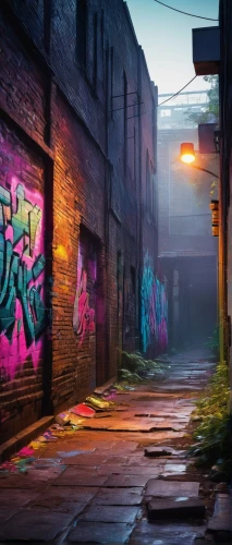 alleyway,alley,alley cat,graffiti,graffiti art,old linden alley,street canyon,world digital painting,blind alley,slum,urban,urban landscape,cartoon video game background,suburb,colorful city,laneway,slums,art background,street life,neon arrows,Art,Classical Oil Painting,Classical Oil Painting 24