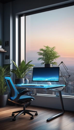 computer desk,modern office,blur office background,computer workstation,office desk,office chair,desk,working space,fractal design,creative office,furnished office,new concept arms chair,writing desk,computer monitor,home office,desktop computer,3d rendering,sky apartment,computer room,apple desk,Conceptual Art,Sci-Fi,Sci-Fi 18