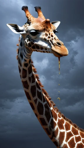 giraffidae,giraffe,giraffes,two giraffes,giraffe plush toy,mammatus,long neck,serengeti,giraffe head,longneck,anthropomorphized animals,fractalius,whimsical animals,neck,photo manipulation,endangered,photoshop manipulation,endangered specie,animal photography,exotic animals,Photography,Artistic Photography,Artistic Photography 11