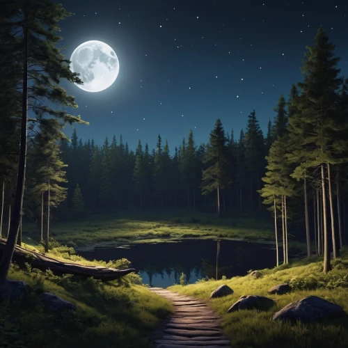 moonlit night,landscape background,cartoon video game background,moon and star background,the night of kupala,night scene,moonlit,fantasy picture,night image,forest background,moonlight,full hd wallpaper,world digital painting,fantasy landscape,moon at night,forest landscape,moon night,children's background,background view nature,lunar landscape,Photography,General,Realistic