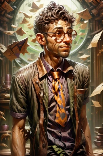 librarian,fantasy portrait,apothecary,merchant,steampunk,biologist,the wanderer,sci fiction illustration,clockmaker,shopkeeper,theoretician physician,watchmaker,portrait background,cg artwork,craftsman,artist portrait,the collector,professor,mystery book cover,self-portrait