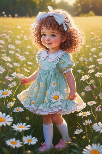 girl in flowers,girl picking flowers,beautiful girl with flowers,flower background,daisy flowers,daisy flower,flower painting,daisies,flower girl,springtime background,spring background,girl in the garden,painter doll,meadow daisy,little girl in wind,little flower,colorful daisy,female doll,children's background,little girl in pink dress,Conceptual Art,Daily,Daily 12
