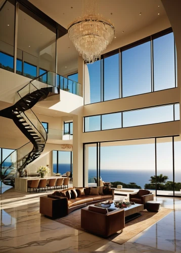 luxury home interior,penthouse apartment,modern living room,beautiful home,interior modern design,luxury home,crib,luxury property,beach house,glass wall,ocean view,mansion,luxury real estate,contemporary decor,modern house,living room,modern decor,dunes house,modern architecture,great room,Illustration,American Style,American Style 09