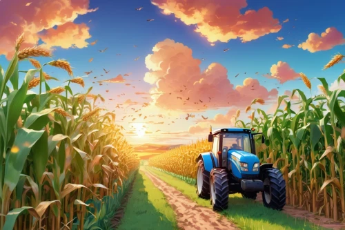 farm background,field of cereals,aggriculture,corn field,agriculture,farm landscape,farm tractor,tractor,agricultural,farming,cornfield,agricultural engineering,agricultural use,agricultural machinery,agroculture,bed in the cornfield,corn harvest,wheat crops,farmer,farmers,Illustration,Japanese style,Japanese Style 02