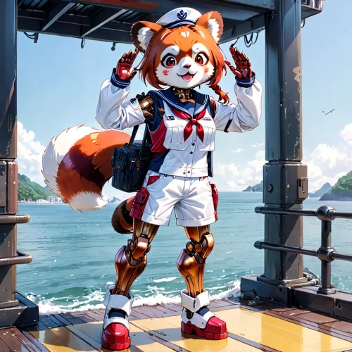 red panda,miyajima,rocket raccoon,at sea,mozilla,firefox,mascot,hk,sanya,osaka bay,inari,ferry,furta,ferry boat,browser,cruiseferry,tokyo summer olympics,raccoon,north american raccoon,torii,Anime,Anime,General