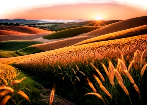 wheat fields,wheat field,tuscany,field of cereals,wheat crops,grain field,wheat grasses,strands of wheat,grain field panorama,barley field,straw field,landscape background,landscape photography,farm landscape,strand of wheat,wheat grain,rural landscape,nature landscape,wheat ears,durum wheat,Illustration,Retro,Retro 02