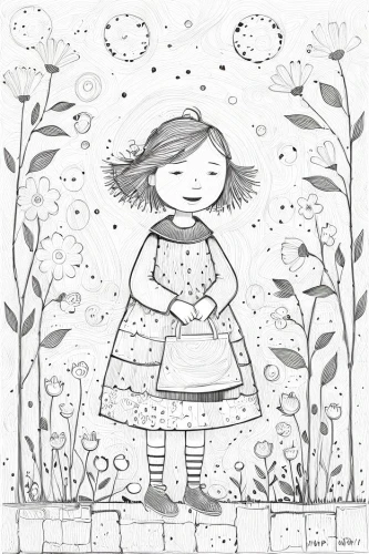sewing pattern girls,digital scrapbooking paper,kids illustration,little girl in wind,digital scrapbooking,digiscrap,coloring pages,coloring pages kids,girl in the garden,scrapbook clip art,coloring page,a collection of short stories for children,girl picking flowers,girl in a long,book illustration,girl in flowers,wood daisy background,decorative rubber stamp,girl drawing,child's diary,Design Sketch,Design Sketch,Character Sketch