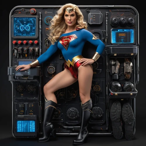 super woman,ronda,super heroine,switchboard operator,wonderwoman,wonder woman city,plus-size model,figure of justice,car battery,mechanic,muscle woman,power drill,wonder woman,actionfigure,power icon,collectible action figures,power tool,battery mower,repairman,gas welder,Photography,General,Sci-Fi