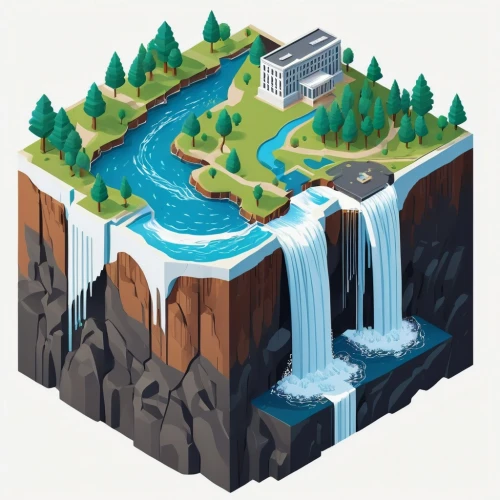 hydropower plant,hydroelectricity,water falls,waterfalls,water resources,mountain spring,water fall,tower fall,wasserfall,waterfall,water power,falls,a small waterfall,brown waterfall,falls of the cliff,multnomah falls,cascade,water flowing,map icon,water flow,Unique,3D,Isometric