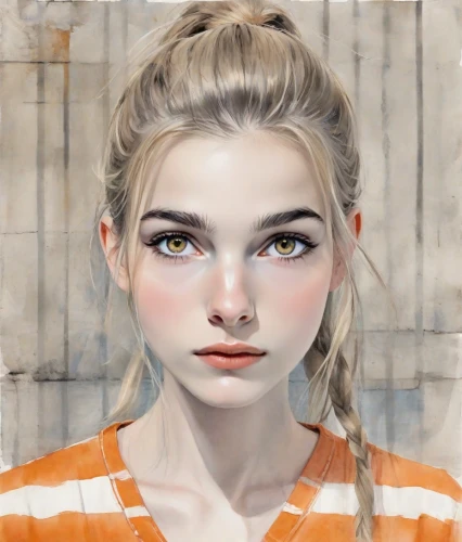 girl portrait,portrait of a girl,mystical portrait of a girl,young woman,digital painting,girl drawing,illustrator,world digital painting,fantasy portrait,woman face,the girl's face,blond girl,face portrait,girl in a long,portrait background,clementine,blonde woman,girl with bread-and-butter,photo painting,artist portrait,Digital Art,Watercolor