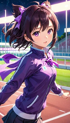 baseball,sports girl,baseball uniform,miku maekawa,baseball coach,sports game,track and field,baseball field,baseball player,honmei choco,cheering,track,kayano,baseball diamond,purple wallpaper,tennis,sports uniform,female runner,baseball team,baseball park,Anime,Anime,Realistic