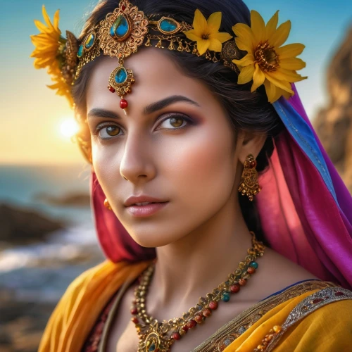 indian woman,indian bride,indian girl,radha,lakshmi,east indian,indian,jaya,indian girl boy,indian headdress,cleopatra,fantasy portrait,pooja,romantic portrait,tarhana,sari,krishna,romantic look,bollywood,hindu,Photography,General,Realistic