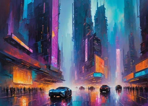 cityscape,colorful city,cyberpunk,futuristic landscape,metropolis,shanghai,urban,hong kong,skyscrapers,dystopian,fantasy city,city blocks,city highway,cities,futuristic,tokyo city,the city,city,shinjuku,taipei,Conceptual Art,Oil color,Oil Color 20