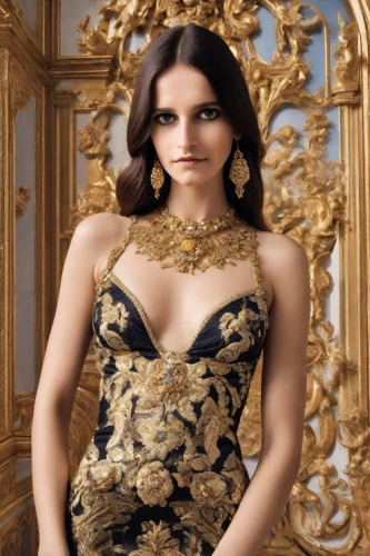 gold jewelry,elegance,elegant,versace,gold lacquer,evening dress,baroque,royal lace,black and gold,gold filigree,hallia venezia,venetia,agent provocateur,gold frame,embellished,vanity fair,gold plated,gold stucco frame,gold ornaments,gala,Photography,Commercial