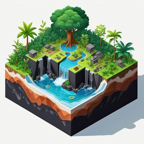 floating islands,artificial islands,artificial island,floating island,island suspended,isometric,safe island,uninhabited island,water resources,terraforming,biome,sinkhole,underwater oasis,game illustration,ecosystem,wastewater treatment,map icon,dug-out pool,tropical island,island,Unique,3D,Isometric