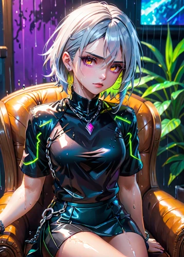 piko,sanya,wiz,sitting on a chair,cayenne,fuki,tiber riven,meteora,a200,portrait background,cyber,ren,uruburu,magna,lechona,eris,ganai,gara,erika,aqua,Anime,Anime,Realistic