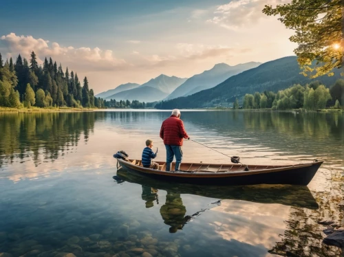 boat landscape,beautiful lake,hintersee,canoeing,wooden boat,calm water,fishing float,calm waters,boats and boating--equipment and supplies,lake lucerne region,row boat,heaven lake,fisherman,high mountain lake,rowing-boat,people fishing,rowboats,canoes,canoe,lake bled,Photography,General,Realistic