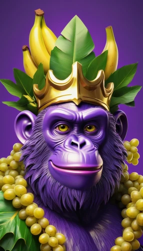crown render,monkey banana,king crown,frog king,king coconut,forest king lion,king caudata,twitch icon,kong,emperor,ape,wall,grapes icon,bacchus,the monkey,king kong,monkey,king,monkey soldier,crown icons,Conceptual Art,Daily,Daily 15