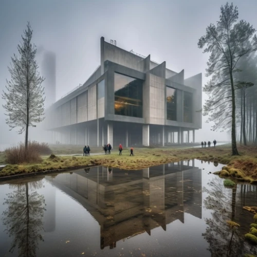 autumn fog,autostadt wolfsburg,house in the forest,espoo,mirror house,foggy forest,foggy landscape,foggy day,modern architecture,veil fog,cube house,school design,forest chapel,futuristic art museum,north american fog,house with lake,archidaily,the fog,mist,morning mist