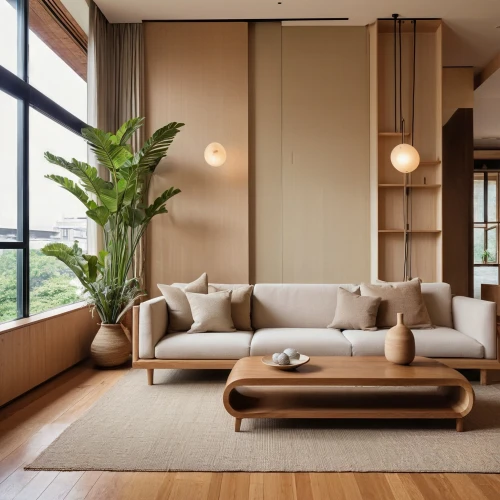 contemporary decor,modern decor,modern living room,living room,japanese-style room,livingroom,apartment lounge,interior modern design,modern room,futon pad,bamboo curtain,mid century modern,sitting room,home interior,modern style,mid century house,soft furniture,sofa set,interior design,corten steel