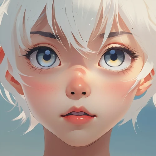 digital painting,pupils,child portrait,closeup,girl portrait,pupil,sculpt,vector girl,child girl,heterochromia,material test,kids illustration,blanche,eyes,children's eyes,study,worried girl,big eyes,face portrait,digital art,Photography,General,Realistic