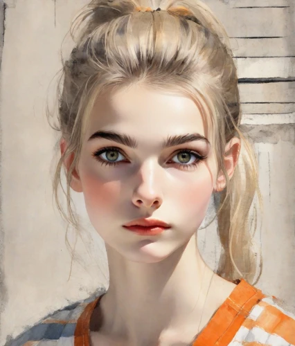 girl portrait,portrait of a girl,digital painting,clementine,young woman,girl drawing,world digital painting,girl with cloth,mystical portrait of a girl,girl with bread-and-butter,artist portrait,illustrator,portrait background,girl in a long,young lady,girl studying,child portrait,fantasy portrait,girl in cloth,girl in t-shirt,Digital Art,Watercolor