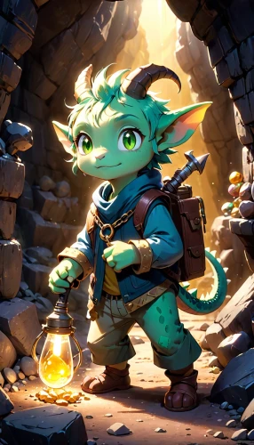 kobold,scandia gnome,goblin,skylander giants,gnome,adventurer,game illustration,scandia gnomes,dungeons,stone background,fgoblin,dwarf,imp,cg artwork,art bard,cuthulu,vidraru,green dragon,skogar,summoner,Anime,Anime,Cartoon