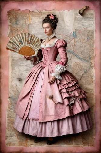 victorian lady,victorian fashion,woman holding pie,crinoline,hoopskirt,tea card,tea party collection,jane austen,woman with ice-cream,overskirt,dollhouse accessory,girl in the kitchen,vintage woman,pink and brown,vintage doll,rococo,victorian style,parasol,decorative fan,painter doll,Photography,General,Fantasy