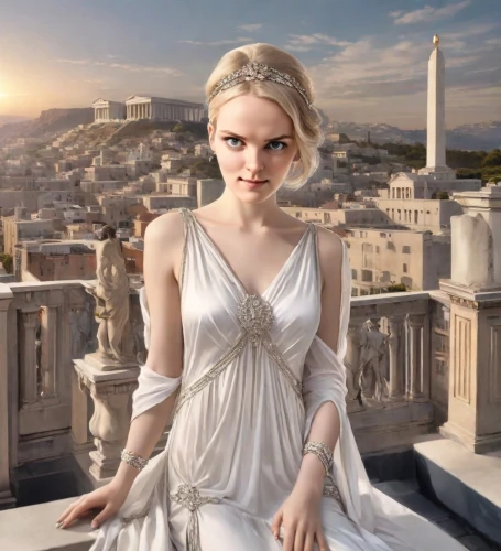 aphrodite,eternal city,neoclassic,vanity fair,athenian,neoclassical,girl in a historic way,rome 2,jessamine,elegant,athena,on the roof,daisy jazz isobel ridley,lily-rose melody depp,vittoriano,white rose snow queen,princess sofia,marble palace,jewelry（architecture）,porcelain doll