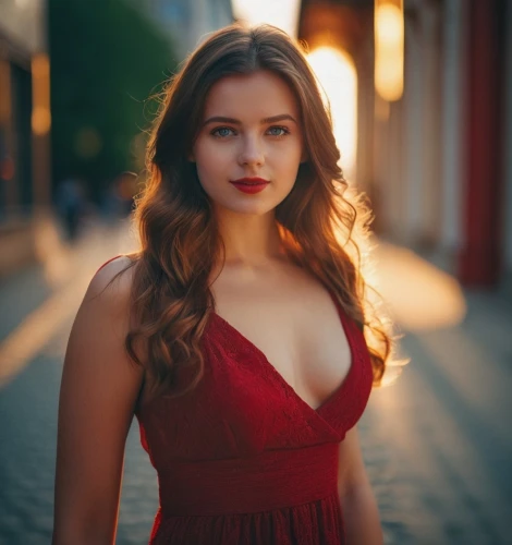 girl in red dress,in red dress,red dress,girl in a long dress,red gown,man in red dress,lady in red,beautiful young woman,velvet elke,young woman,a girl in a dress,romantic portrait,red bow,portrait photography,on a red background,pretty young woman,girl in white dress,woman portrait,retro woman,vintage woman,Photography,General,Cinematic
