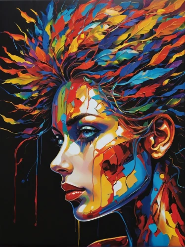 neon body painting,oil painting on canvas,boho art,graffiti art,indigenous painting,art painting,psychedelic art,painting technique,bodypainting,glass painting,fire artist,head woman,tribal,woman face,acrylic paint,hand painting,body painting,color feathers,graffiti,oil on canvas,Photography,General,Realistic