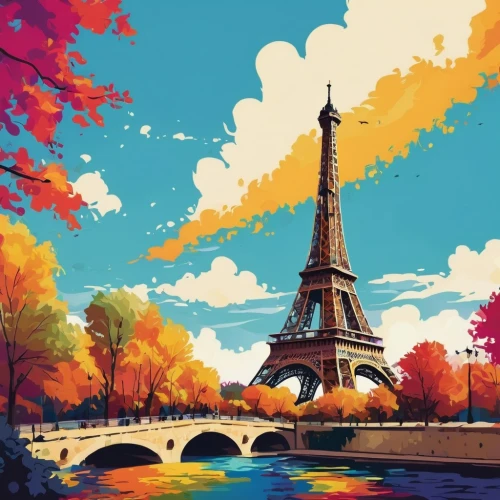 french digital background,paris,eiffel,paris clip art,eifel,autumn background,eiffel tower,the eiffel tower,colorful city,watercolor paris,france,autumn landscape,travel poster,champ de mars,autumn day,autumn theme,colorful background,world digital painting,autumn scenery,fall landscape,Art,Classical Oil Painting,Classical Oil Painting 07