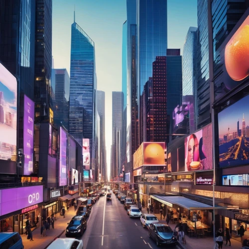 time square,times square,new york streets,electronic signage,new york,new york city,newyork,manhattan,broadway,colorful city,smart city,city scape,big apple,ny,nyc,big city,evening city,new york skyline,city highway,radio city music hall,Illustration,Abstract Fantasy,Abstract Fantasy 10